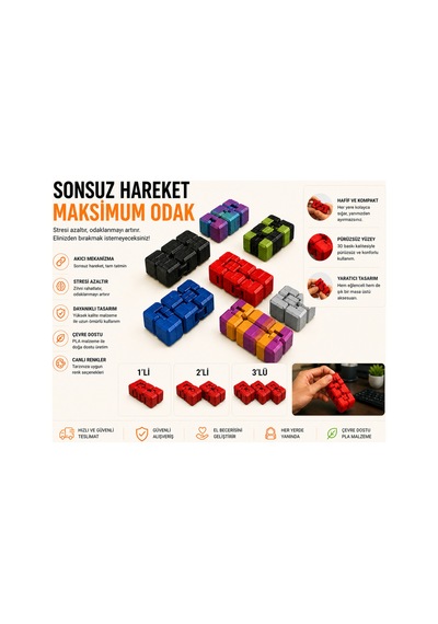 Stres Küpleri 1 Li Fidget Oyuncak Odak Artırıcı & Rahatlatıcı