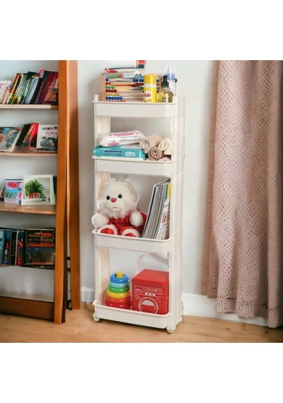 Motek Modern Organizer 4 Katlı Raf Beyaz