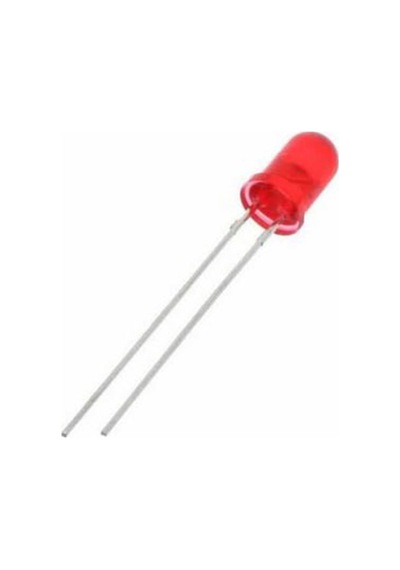 5mm Kırmızı Mantar Led Diyot Yüksek Parlaklık - 10 Adet Paket
