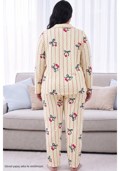 Siyah İnci Sarı Desenli Termal Kumaşlı Ultra Soft Yumuşak Büyük Beden Battal Boy Düğmeli Örme Pijama Takımı 26226534 Siyah İnci Sarı Desenli Termal Kumaşlı Ultra Soft Yumuşak Büyük Beden Battal Boy Düğmeli Örme Pijama Takımı 26226534