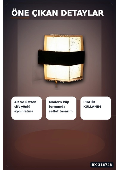 Led Duvar Aplik 12w Gün Işığı 3200k Dış Mekan Bahçe Aydınlatması Ip54 1 Adet Bx-316748 Rekli