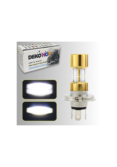 H4 Led Far Ampul Led Işık 12-24v 6000k Ultra Beyaz Metal Kasa Motosiklet Araba Uyum 1 Ad 12w/1500lm