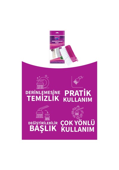 Deterjan Hazneli Temizlik Fırçası Üçlü Set