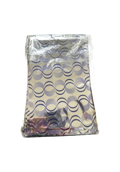 Omeyva Desenli Metalize Hediye Paketi Yapışkanlı Torba Poşet - 15x25 Cm. - 100 Adetlik 10 Paket