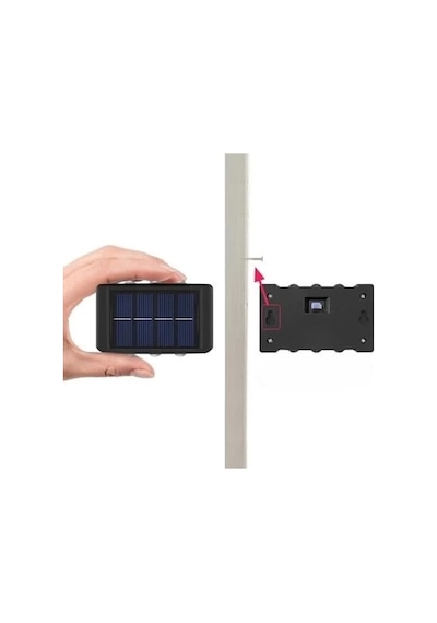 6 Ledli Solar Güneş Enerjili Aplik Led, Dekoratif Duvar Monteli Gün Işığı Led