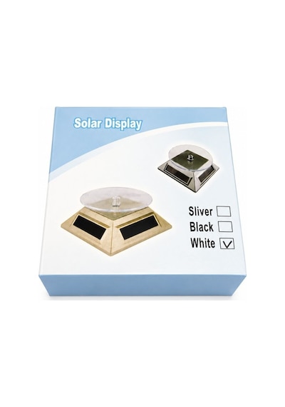 Schulzz Pille Çalışan Ve Solar Panelli Saat İçin Led Işıklı 360 Dönen Stand Dönen Tabla