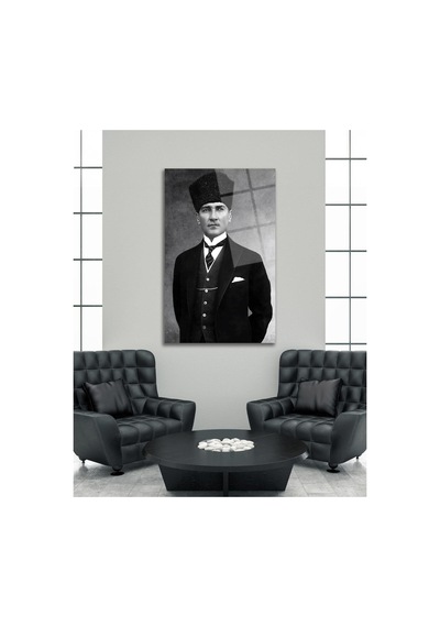 Atatürk Portre Cam Tablo Modern Ev Ofis Salon Hediyelik Büyük Tablo Duvar Dekoru