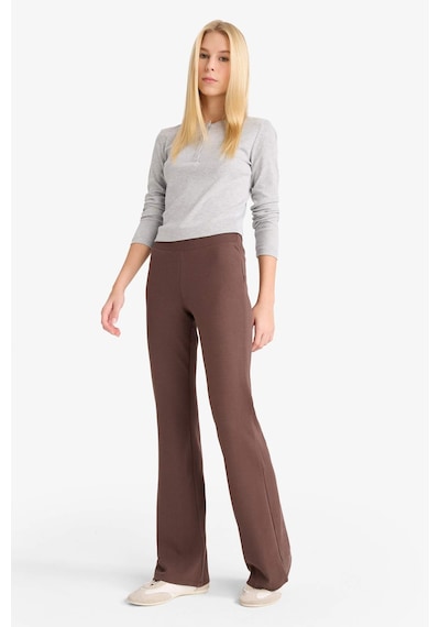 Defacto - Flare Fit Ribana Pantolon E0628AX25SP Kahve