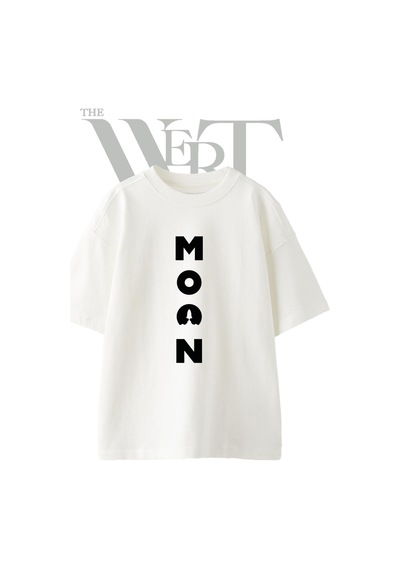 Thewert Moan Roket Tasarım Baskılı Ünisex Beyaz Oversize T-shirt