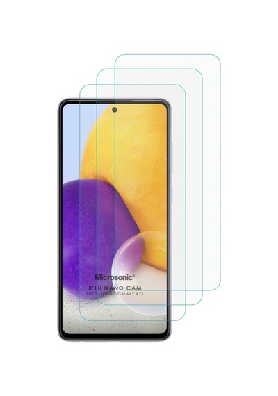 Microsonic Samsung Uyumlu Galaxy A73 5G Ekran Koruyucu Nano Cam 3`Lü
