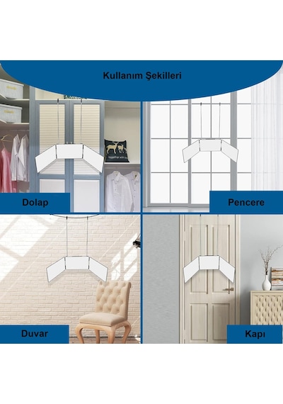 Valkyrie Led Işıklı Şarjlı 360 3 Yön Kişisel Saç Sakal Kesimi Berber Aynası - Teleskopik Duvar Askısı - Katlanabilir Tasarım - Makyaj, Sakal Saç Tasarımı siyah
