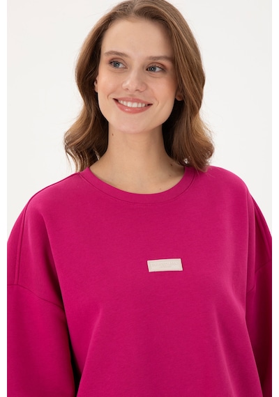 U.S. Polo Assn. Kadın Fuşya Bisiklet Yaka Sweatshirt 50294221-VR023