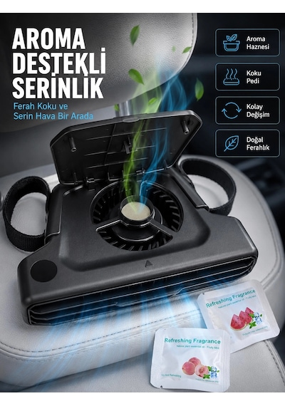 Kargo Usb Şarjlı Araç Boyun Soğutucu Fan 5 Kademeli Sessiz Çalışan Turbo Fan Najmaddin
