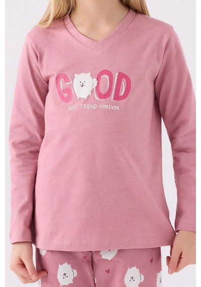 Arnetta Kız Çocuk Pembe Pijama Takımı Ar3088-c-v1 Pembe