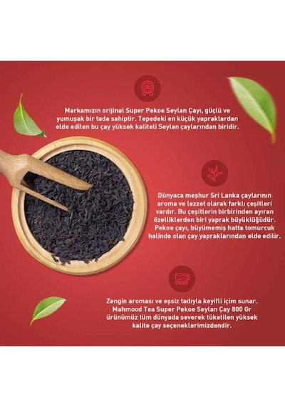 Mahmood Tea Super Pekoe Seylan Çay 800 G