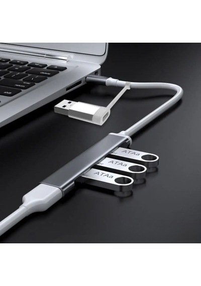 Buffer 4 Port'lu Bağlantı İstasyonu Ultra İnce Usb Bölücü Type-c