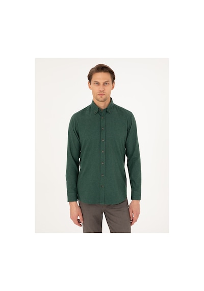 Pierre Cardin Regular Fit Uzun Kollu Gömlek 1960022 Yeşil