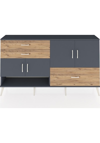 Arges Konsol 3 Raflı 3 Çekmeceli 4 Kapaklı 176x30x99 Antrasit-ant Antrasit-antrasit/çam Arges Konsol 3 Raflı 3 Çekmeceli 4 Kapaklı 176x30x99 Antrasit-ant Antrasit-antrasit/çam