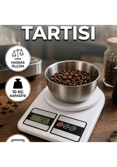 10 Kg Kapasiteli 1 Gram Hassasiyetli Dijital Mutfak Tartısı Renkli