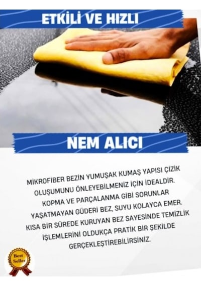 2 Adet Polikur 3210 Filli Mikrofiber Güderi Büyük Boy Süper Lüx Oto Kurulama Bezi 54x68 Cm.