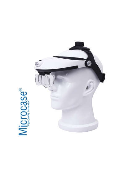 Microcase Mg81001-H - Al2351 Gözlük Tipi Işıklı Kafa Büyüteci 5 Farklı Lens