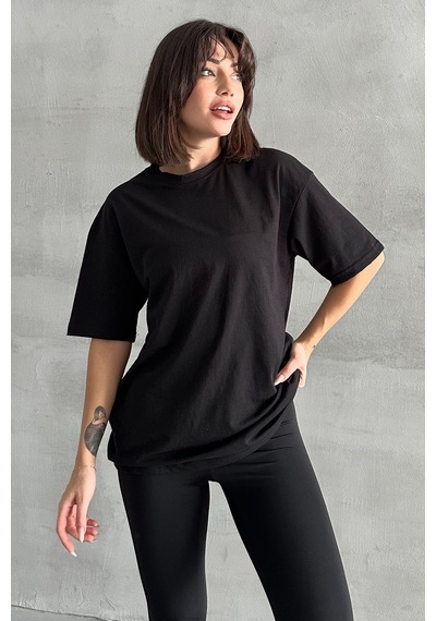 Kadın Oversize T-shirt Siyah