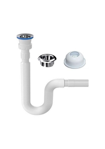 Aksesuaros Lavabo Sifon Seti (Lavabo Sifonu+Lavabo Yüzüğü+Adaptör