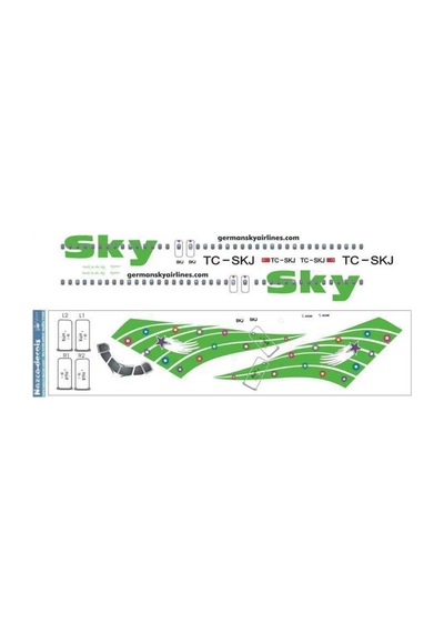 Nazca Decals Sky007 1/144 Ölçek, Sky A320 Green