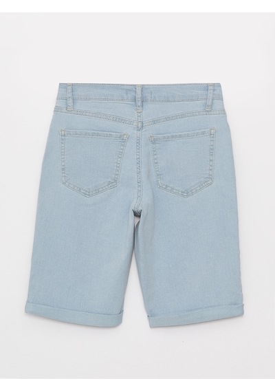Lcw Jeans İndigo Normal Bel Bermuda Fit Kadın Jean Şort
