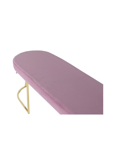 Viego Gold Smooth- Pembe Kapitoneli Model Puf & Bench & Koltuk- Oturak-uzun Makyaj Puff-yatak Odası Ucu &önü