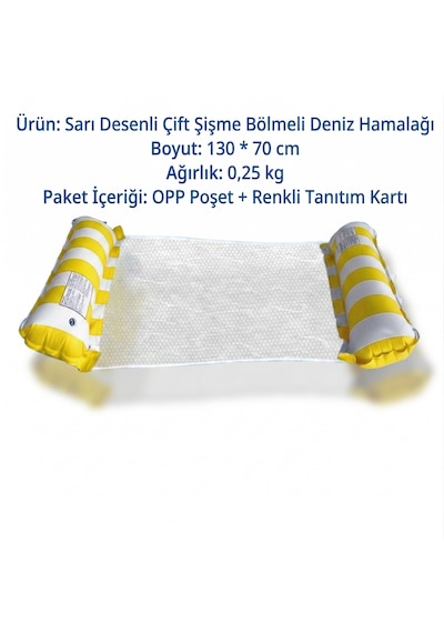 Hava Yastıklı Fileli Şişme Havuz Koltuğu 4'ü 1 Arada Deniz Ve Havuz Yatağı Sarı