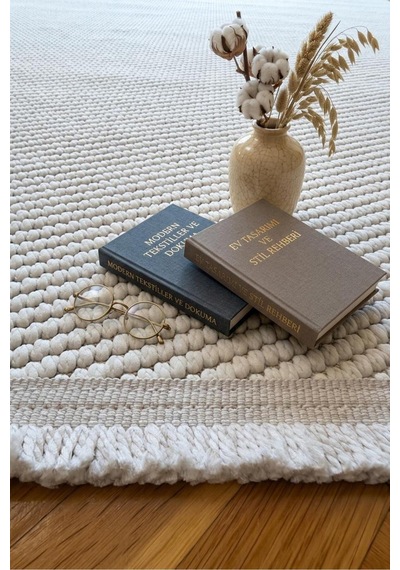 Leiva Home Lara 02 Krem Sisal İskandinav Modern Kaymaz Taban Yumuşak Özel Ölçü Salon Koridor Halısı 0140-krem/gri/bej