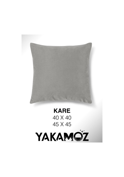 Br Yakamoz Açık Gri Kırlent , Yastık Kılıfı Kadife Görünümlü Velvet Touch Serisi Açık Gri