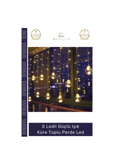 Led Dekoratif Ambiyans Aydınlatma Modern Şık 5 Ledli Güçlü Işık Küre Toplu Perde Led Çok Renkli