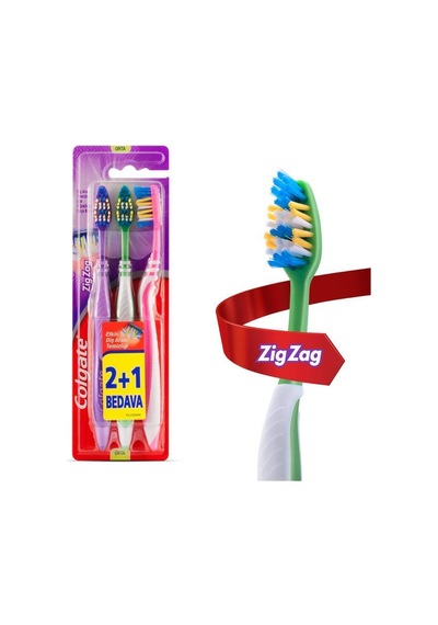 Colgate ZigZag 2+1 Diş Fırçası Medium