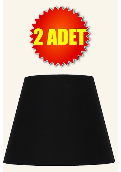 Siyah Konik Başlık Kumaş Lambader Şapka 2 Adet Çap 35 Cm Lb832