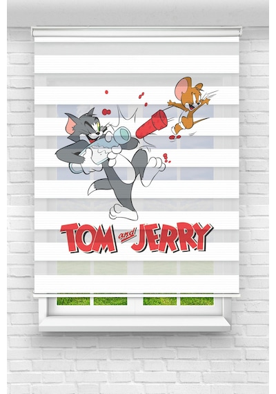 Perdecizade Enxboy Tom Dijital Baskılı Zebra Perde-cocuk Odası-stor Perde Renkli