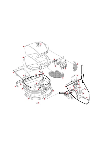 Givi Z641Nm2 Çanta Kilit Mekanizması Kırmızı Anahtarlı V46-V35 Standart-Standart