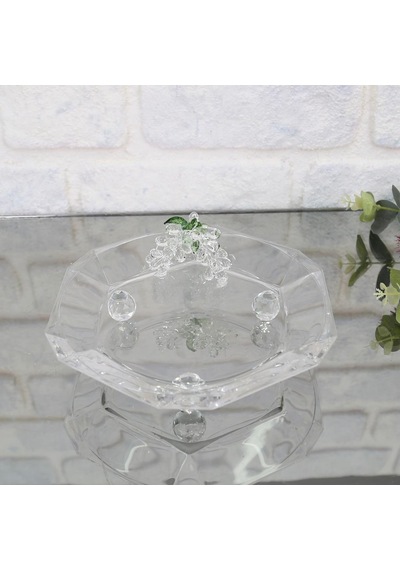 Selim Dekor Grape Altıgen Büyük Sunum Cam Tabağı 30x32 Cm