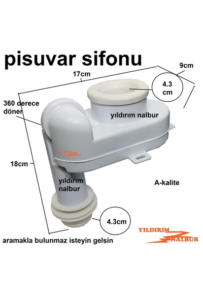 Pisuvar Sifonu 360 Derece Döner Koku Önleyici Pissuvar Gideri