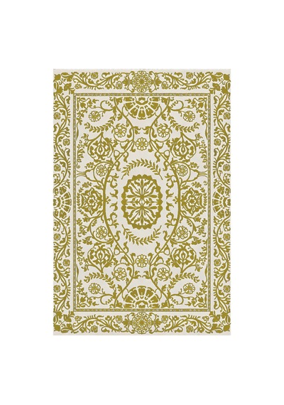 Kartela Halı Veso Halı Kaymaz Taban Makinede Yıkanabilir Halı Hardal Sarısı - 180 X 270 Cm