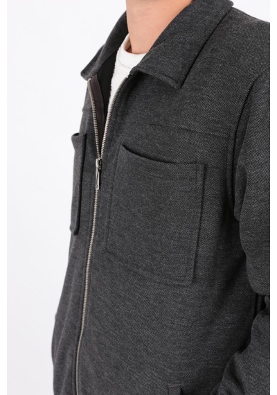 Cazador 5098 Erkek Sweatshirt Hırka Antrasit Melanj