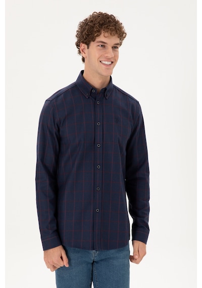 U.s. Polo Assn. Erkek Lacivert Gömlek Desenli 50296597-vr033 Lacivert
