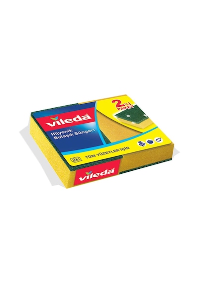 Vileda Yeşil Klasik Düz Sünger 2'li Paket