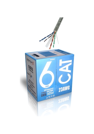 Cat6 23awg 305 Metre 0,50mm Gri Network Data Kablosu