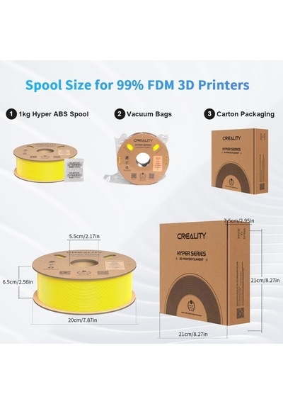 Creality Hyper Abs Sarı Filament 1.75mm 1000gr - Urhanshop Yetkili Satış
