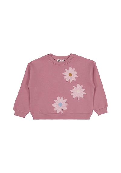 Civil Girls Papatya Nakışlı 6-9 Yaş Sweatshirt - Pembe Gül Kurusu