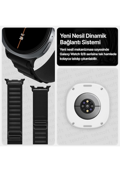 Samsung Galaxy Watch 9/8 40mm/44mm Ve Watch 8 Classic 46mm İle Uyumlu Metal Bağlantılı, Hafif Ve Yumuşak Kumaş Alpine Loop Kordon Çok Renkli