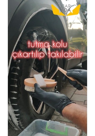 Jant Lastik Davlumbaz Ve Detay Temizlik Fırçası, Büyük Boy, 40 Cm