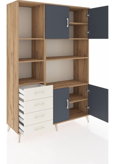 Hyperion Dolap 8 Raflı 4 Çekmeceli 4 Kapaklı 132x44x195 Çam-antrasit/aytaşı Antrasıt/aytası - Atlas Çam Hyperion Dolap 8 Raflı 4 Çekmeceli 4 Kapaklı 132x44x195 Çam-antrasit/aytaşı Antrasıt/aytası - Atlas Çam
